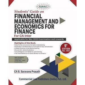 Padhuka's Students Guide on Financial Management and Economics for Finance for CA Inter May 2023 Exam by CA. Saravana Prasath [New Syllabus] | Commercial Law Publisher